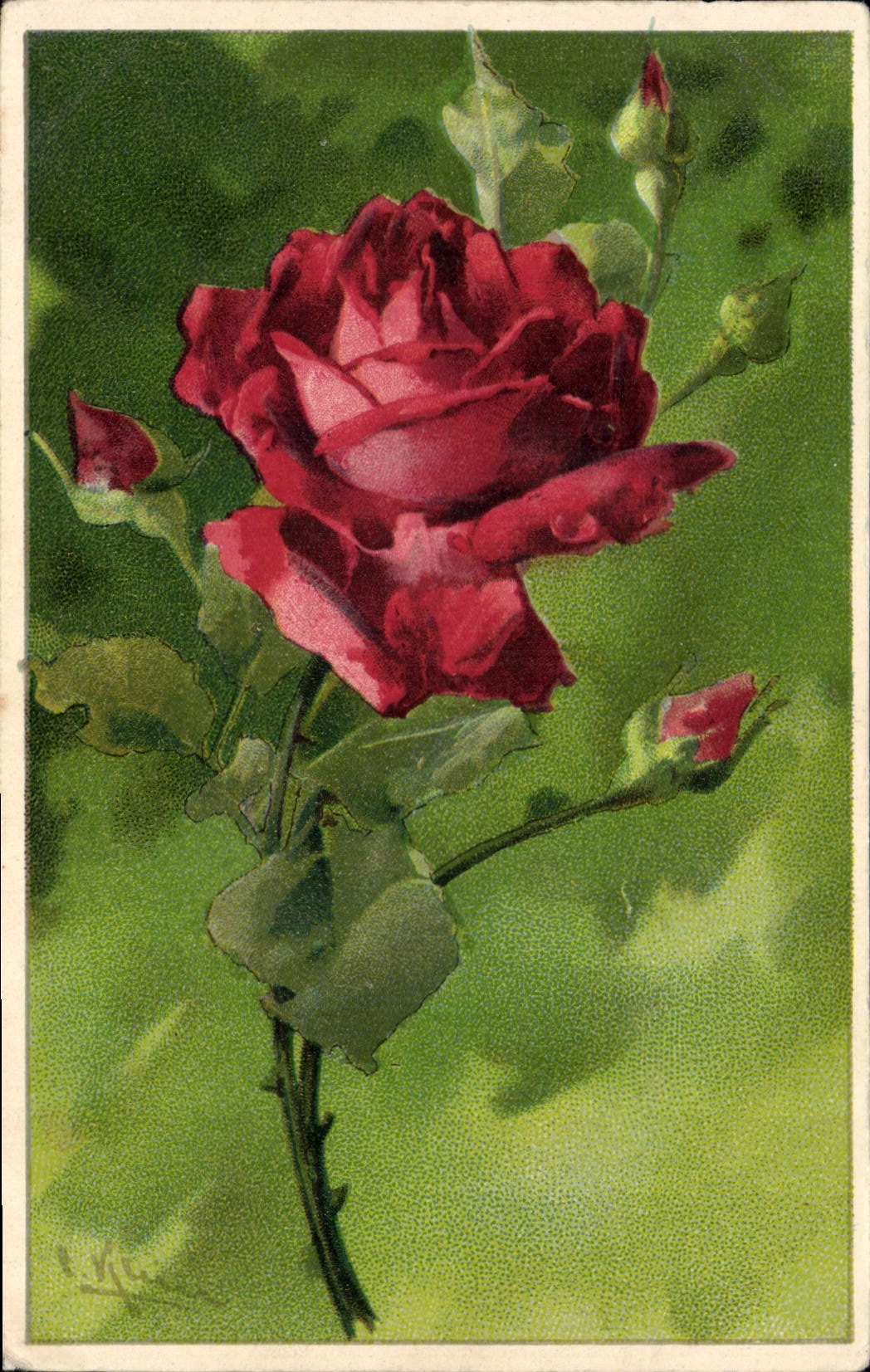 CPA Fantaisie Illustrateur Fleurs 