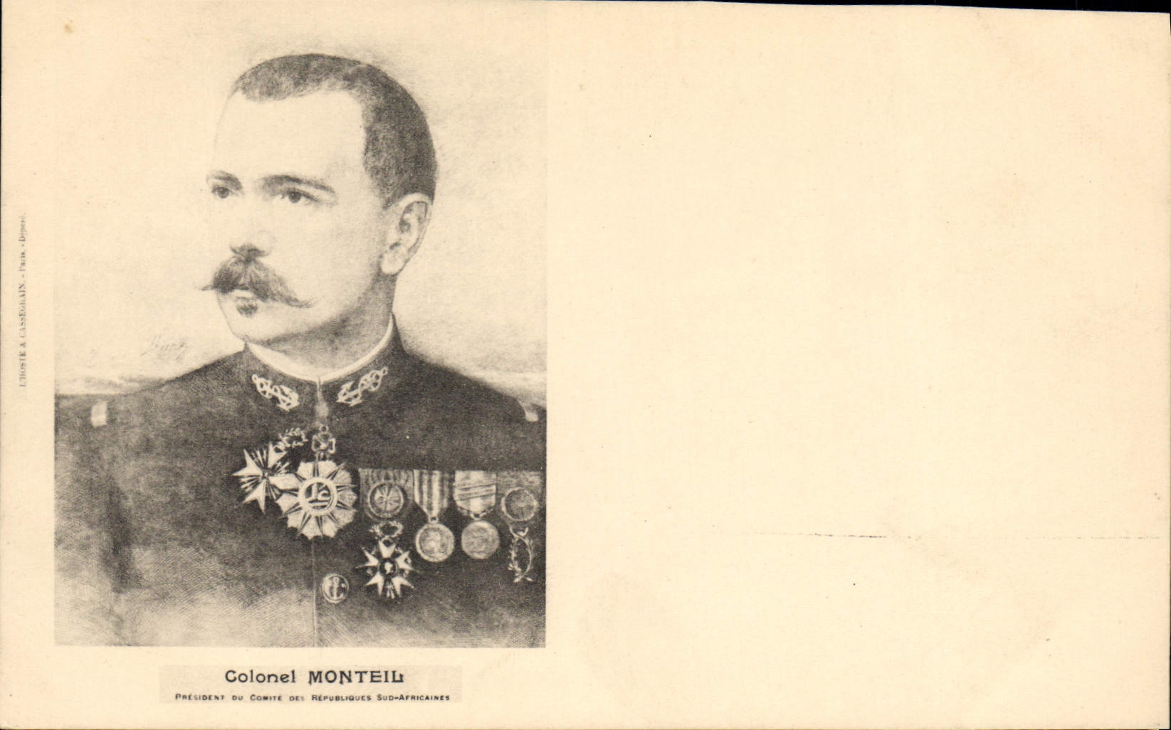 Vintage Postcard Militaria Colonel Monteil President of the Committee of the South-African Republics