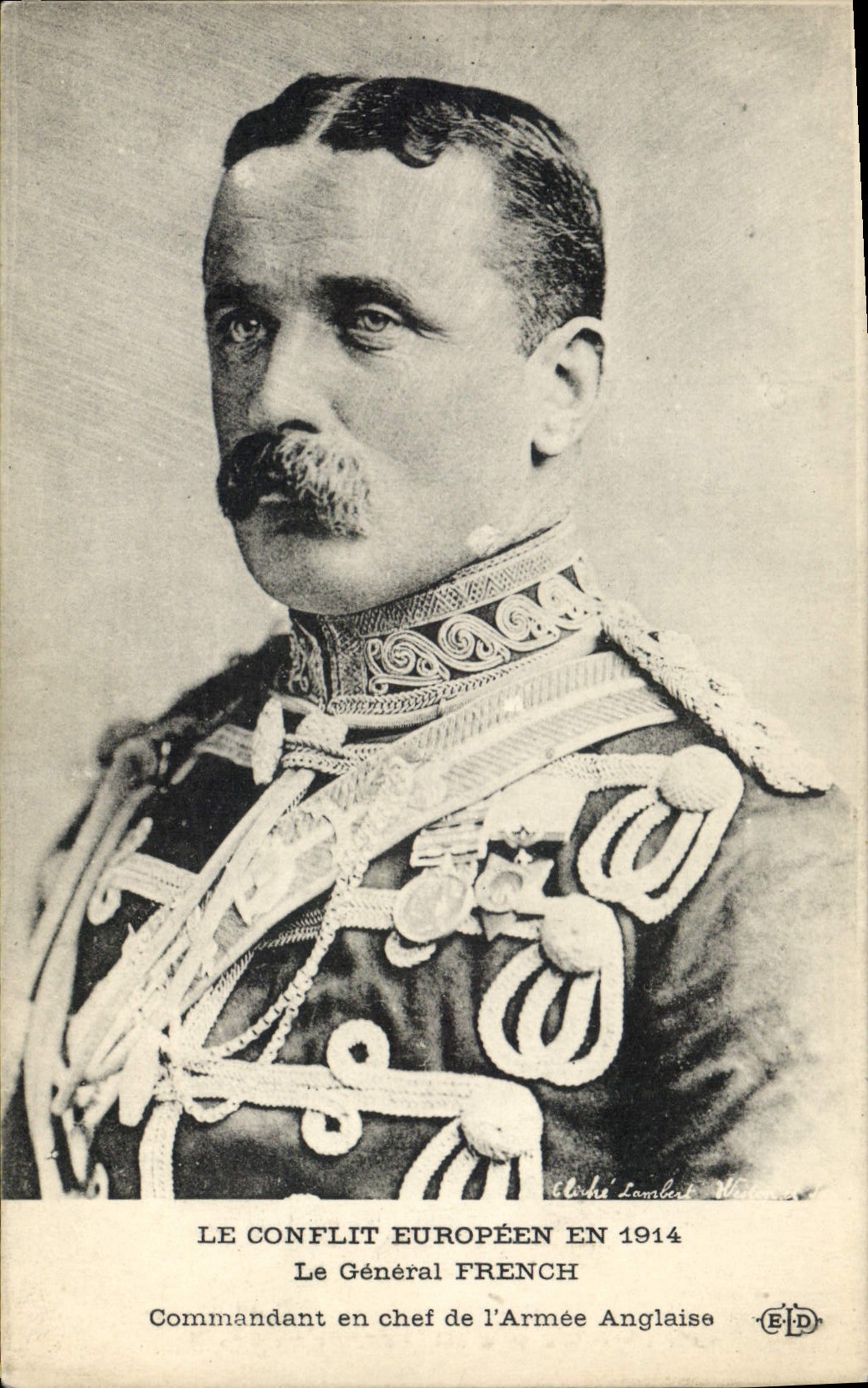 Vintage Postcard Militaria General French Ordering in chief English army