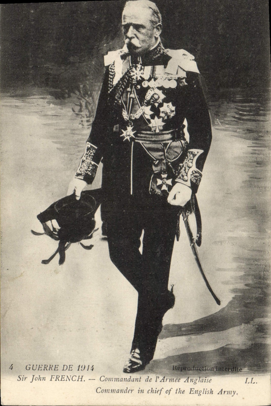 Vintage Postcard Militaria Sir John French Ordering of the English army