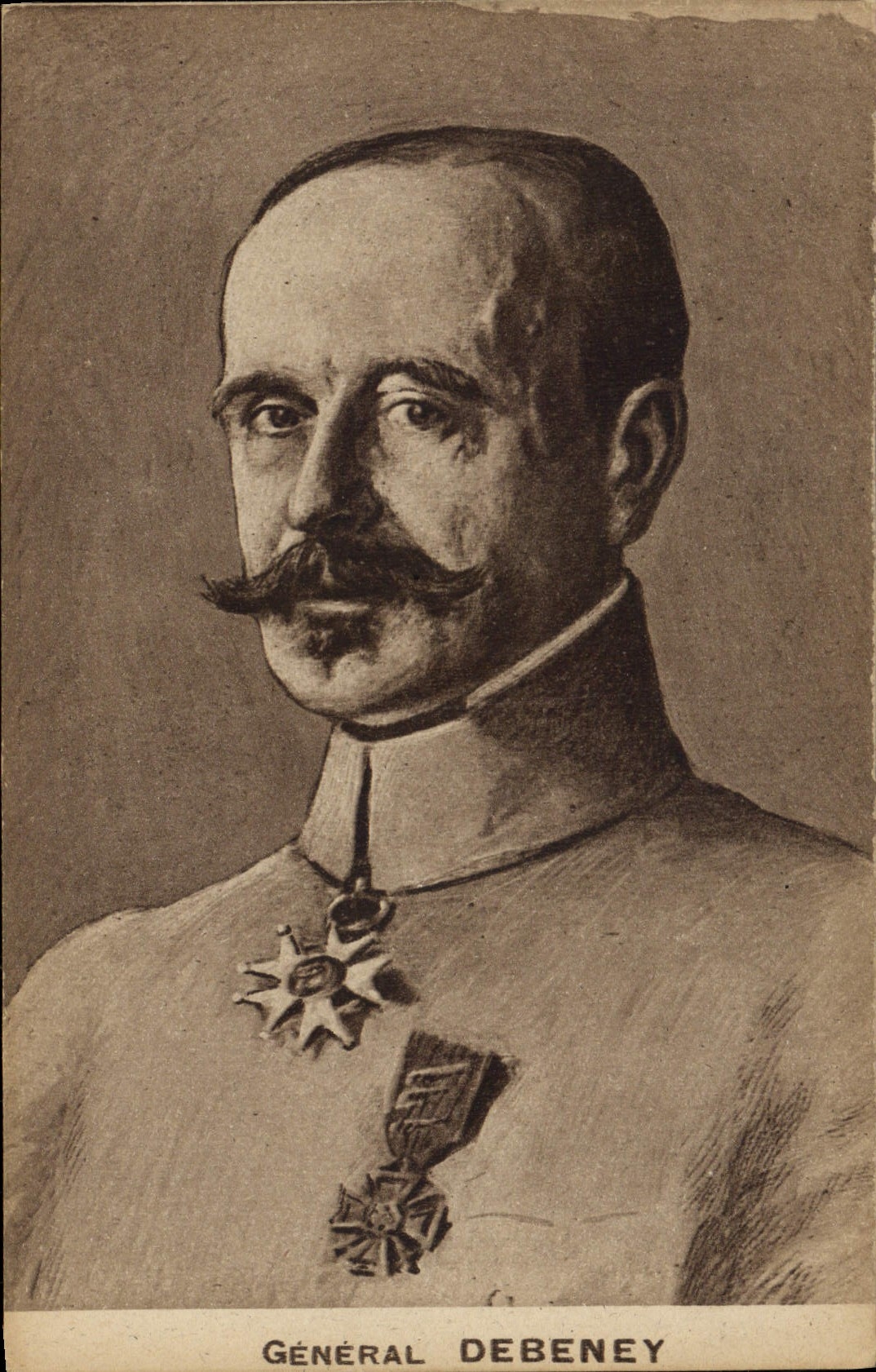 Vintage Postcard Militaria General Debeney Awards a medal to