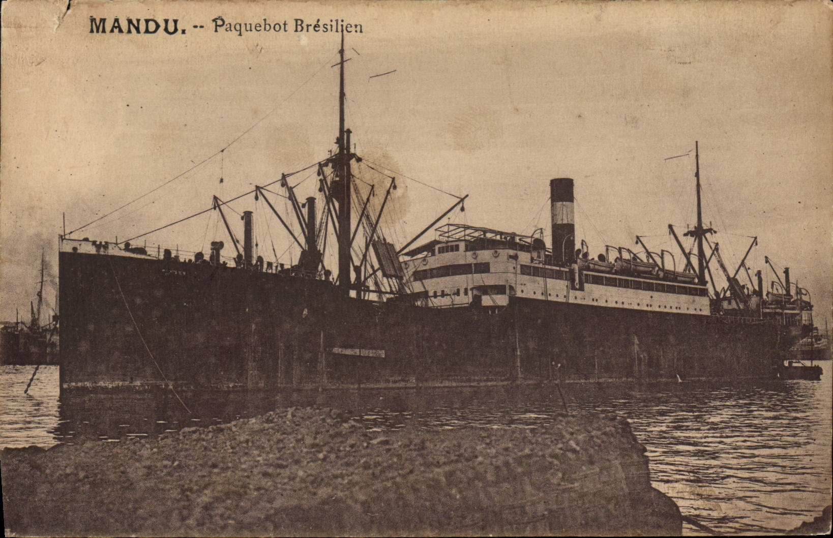 CPA Bateau Paquebot Bresilien Bresil Brazil Mandu