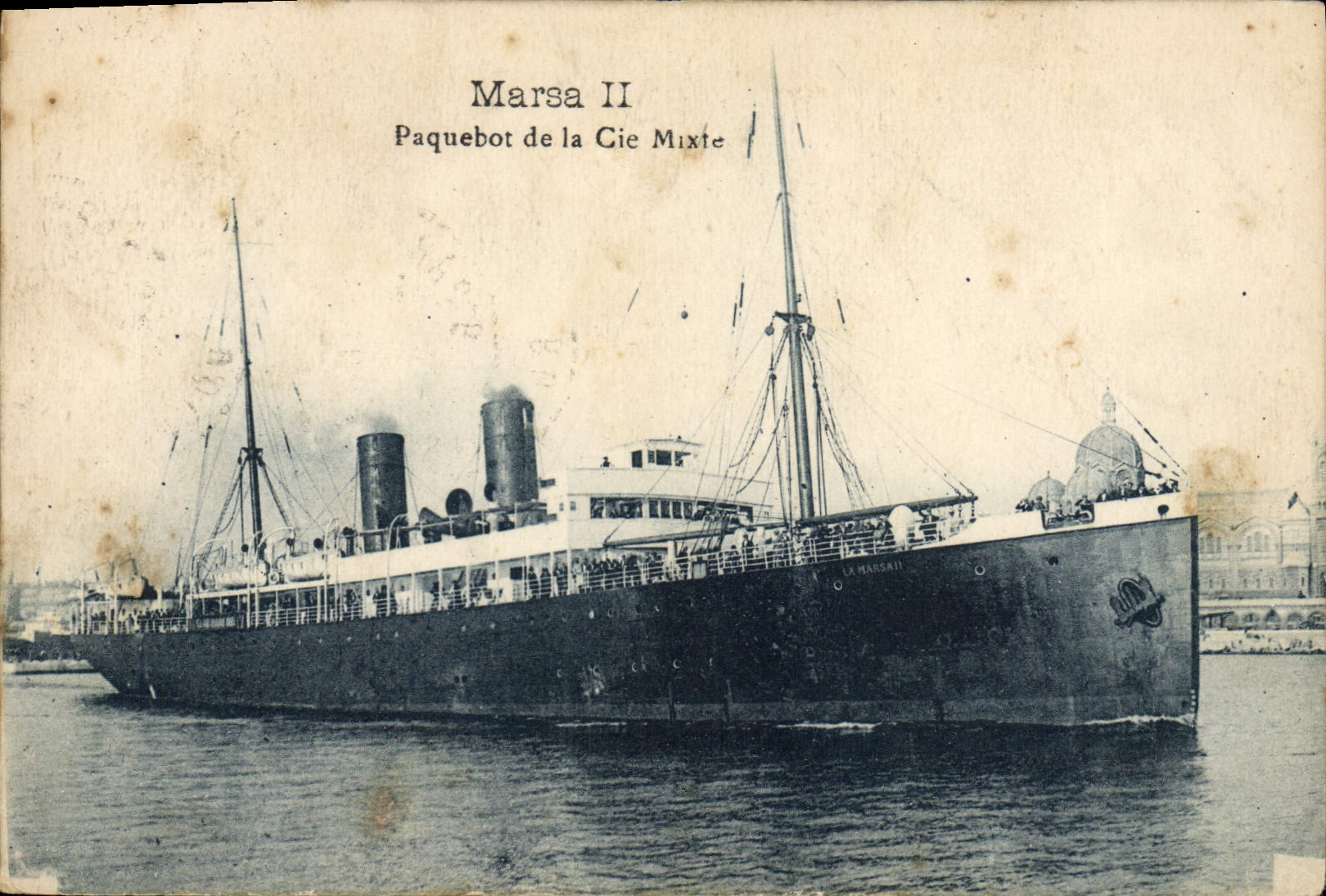 Vintage Postcard Boat Steamer of the Mixed Co Marsa II