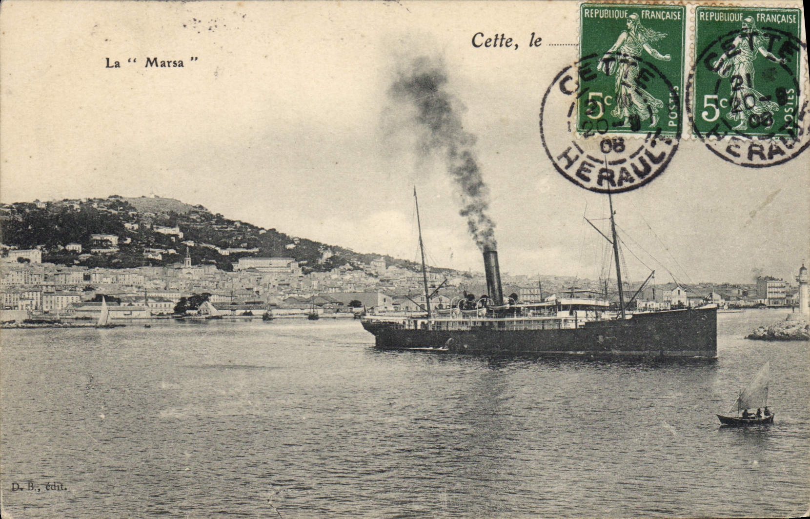 Vintage Postcard Boat Steamer This Marsa
