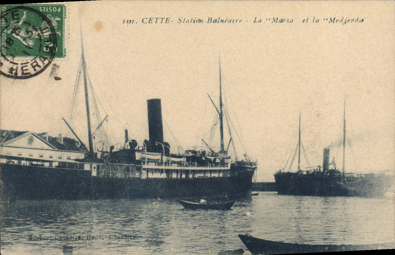 CPA Bateau Paquebot Cette La Marsa et la Medjerda 