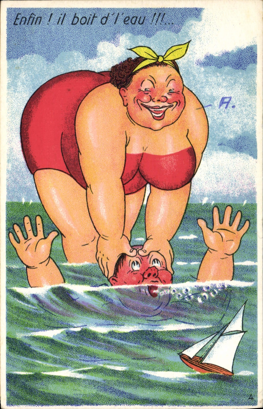 CPA Fantaisie Illustrateur Femme forte