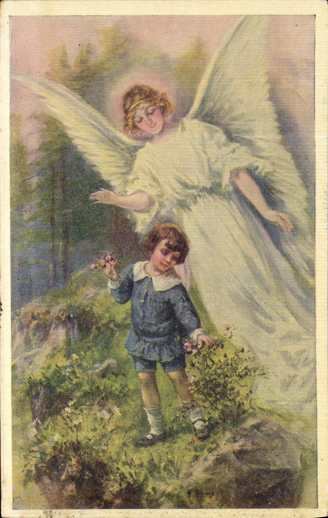 Vintage Postcard Fantasy Illustrator Angel Child