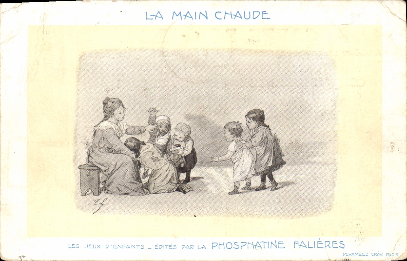 Vintage Postcard Fantasy Illustrator the hot hand Phosphatine Falliers Sets of children