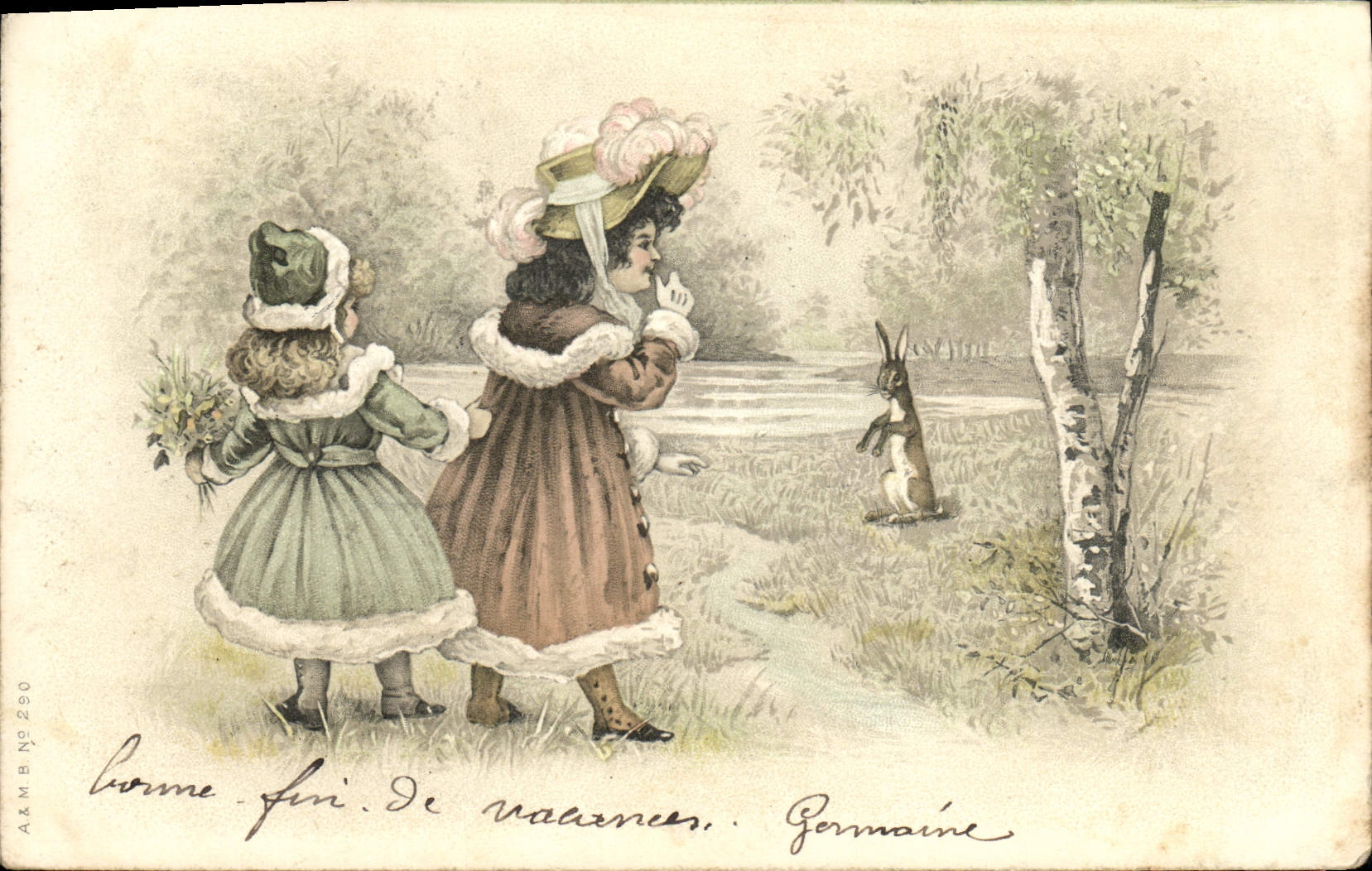 CPA Fantaisie Enfants Lapin 