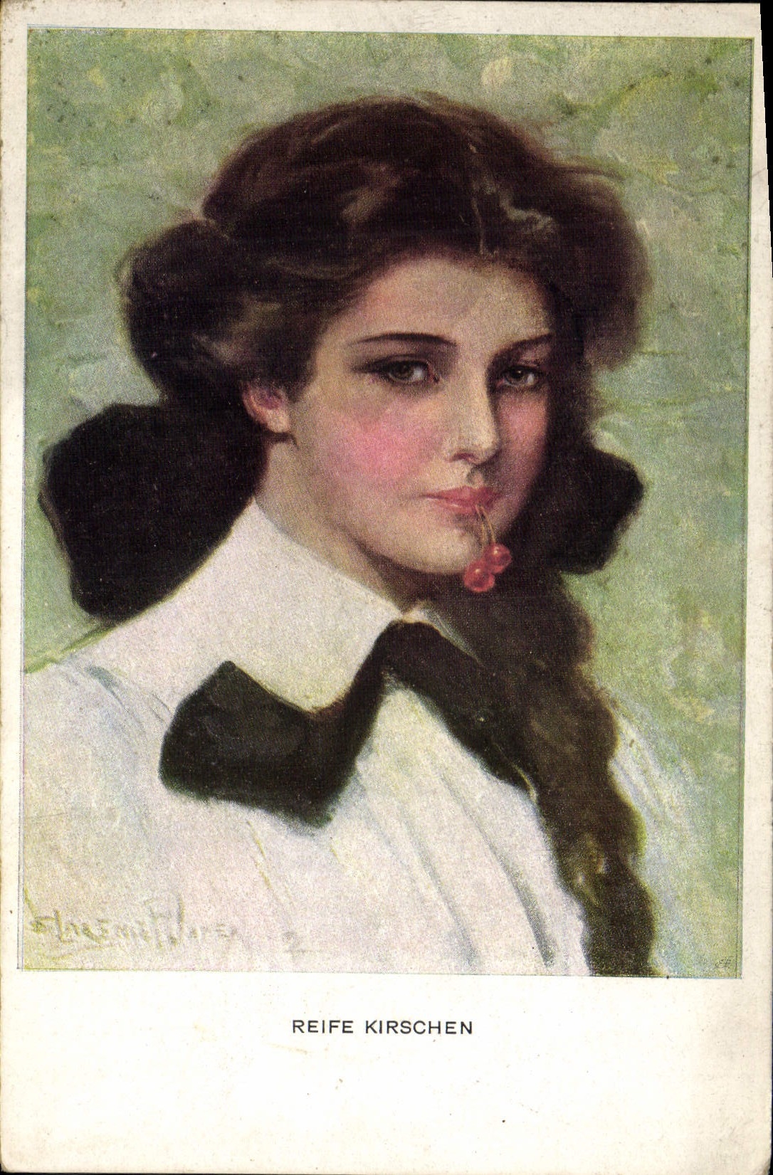 Vintage Postcard Fantasy Munk Woman