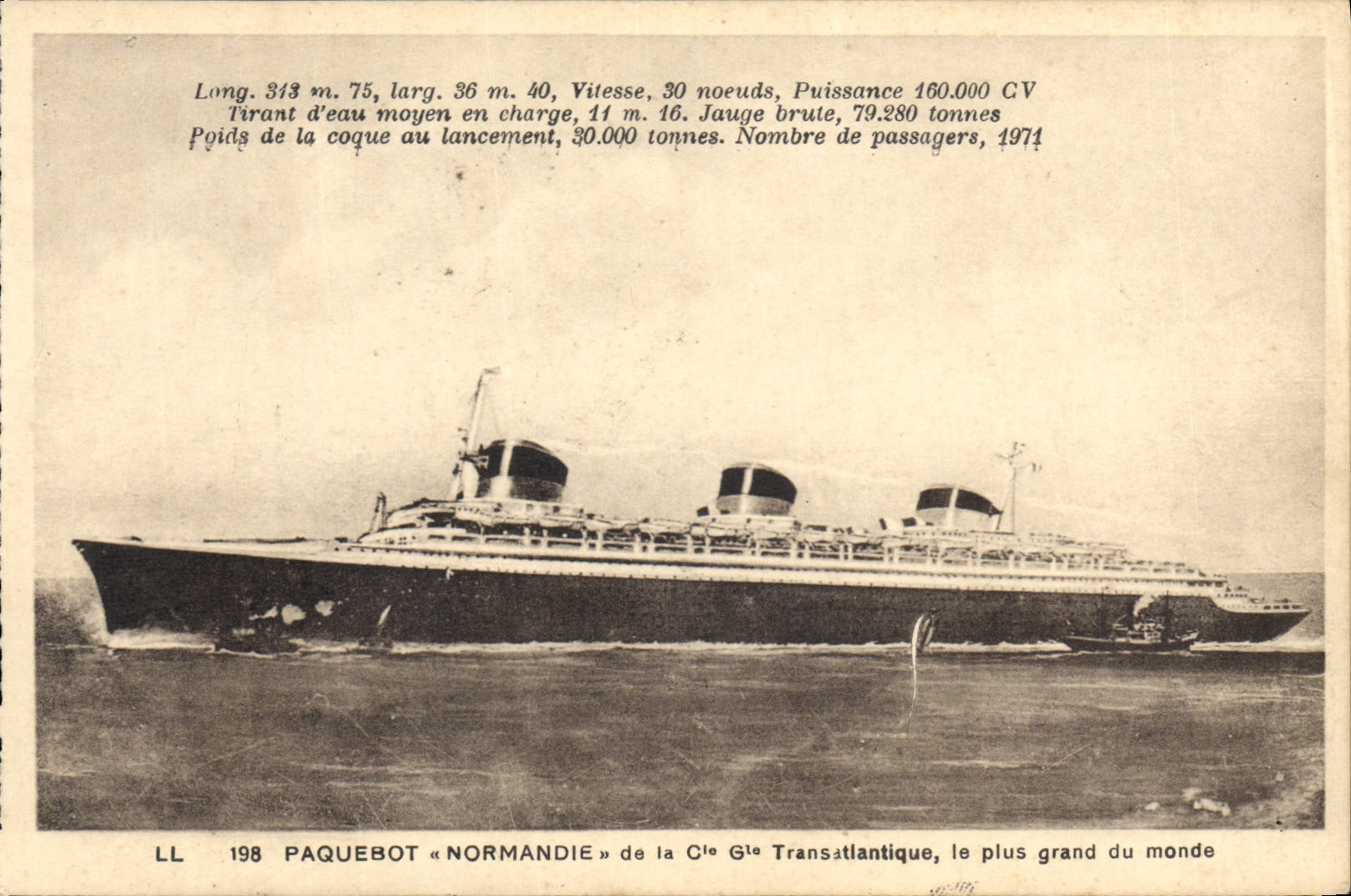 CPA Bateau Paquebot Normandie de la Cie Gle Transatlantique