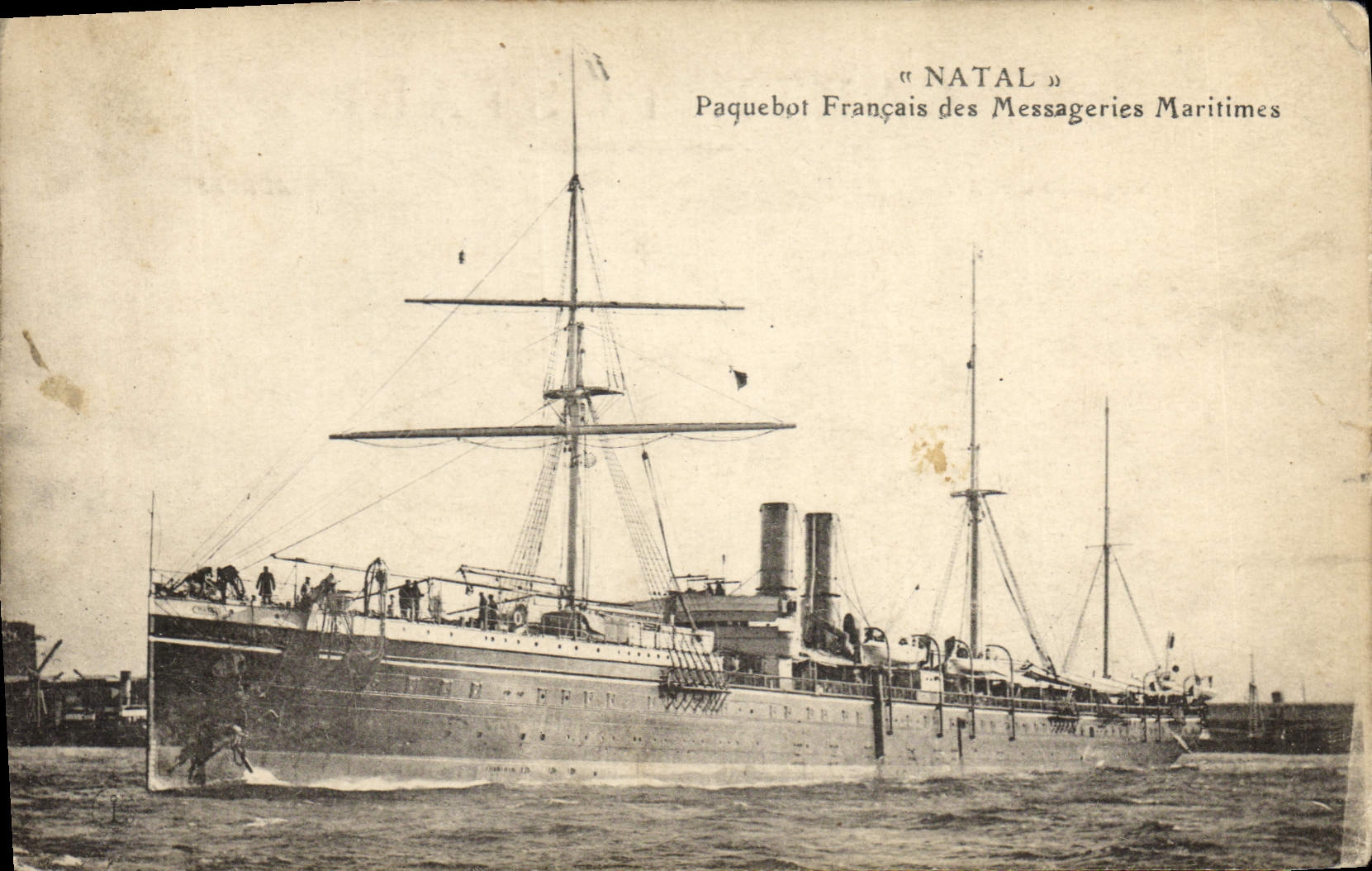 Vintage Postcard Boat French Steamer of the Shipping company Native