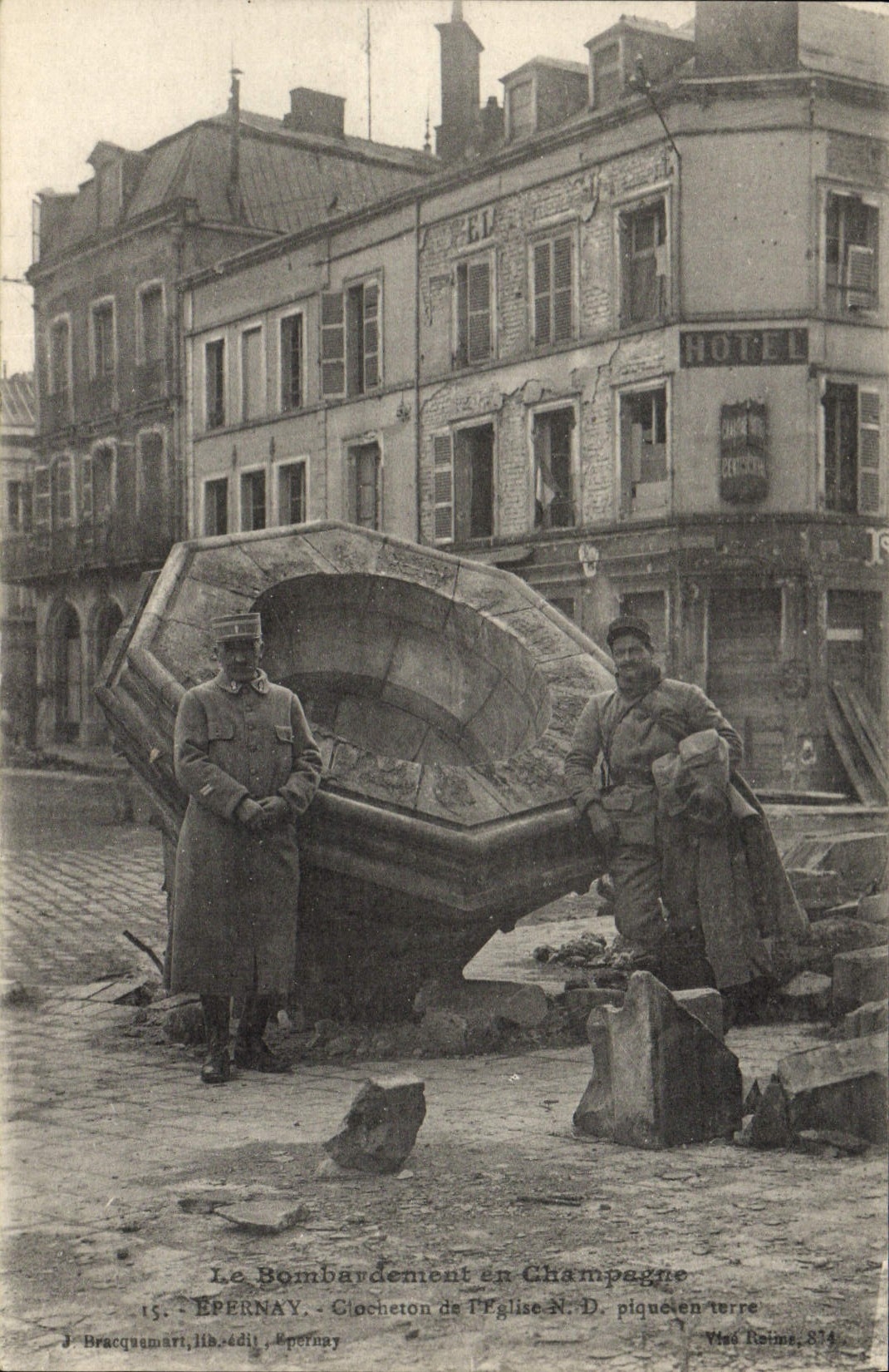 Vintage Postcard Cloche Epernay Clocheton of the church ND pricks out of Militaria ground