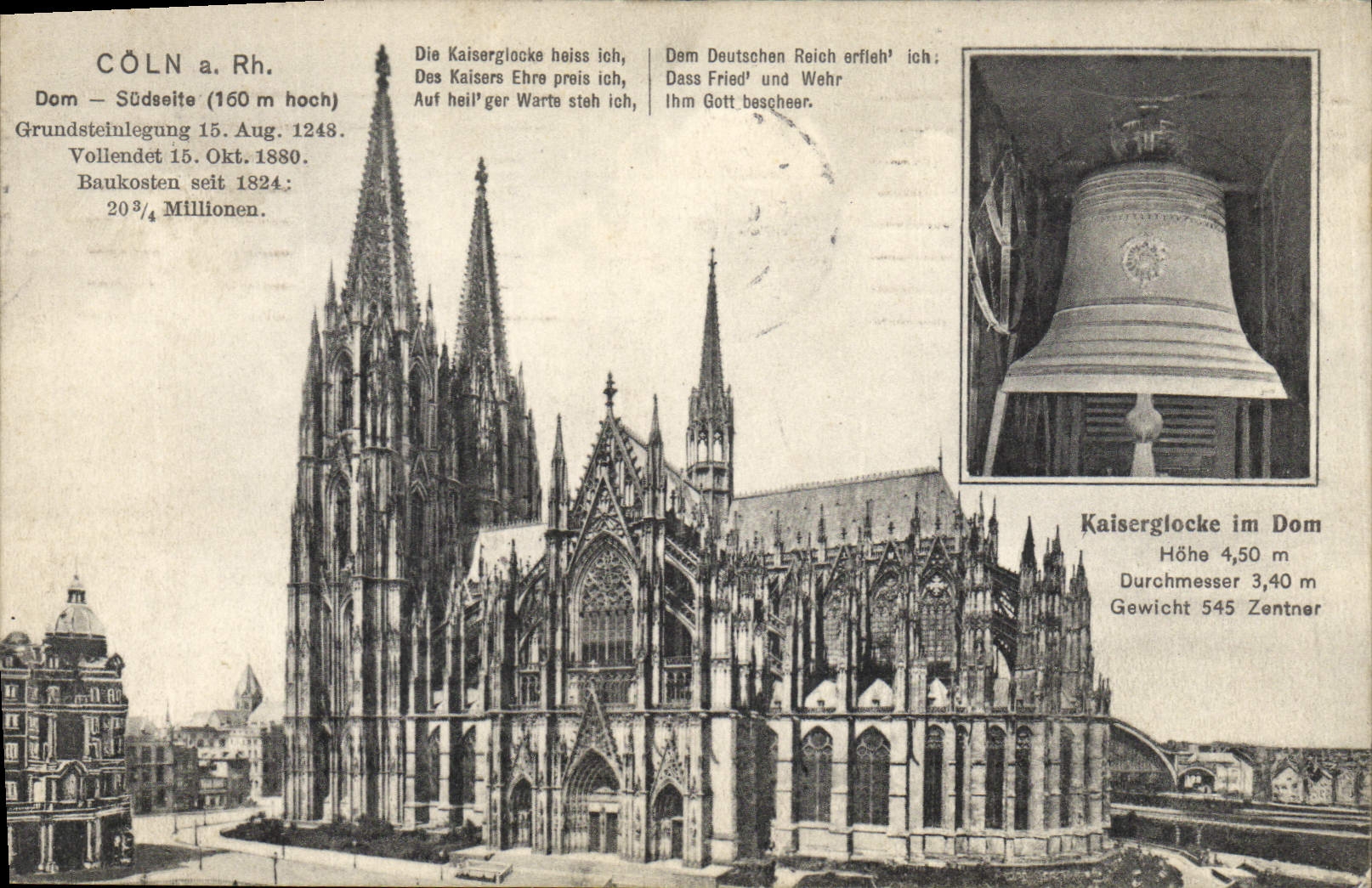 CPA Cloche Kaiserglocke Coln 