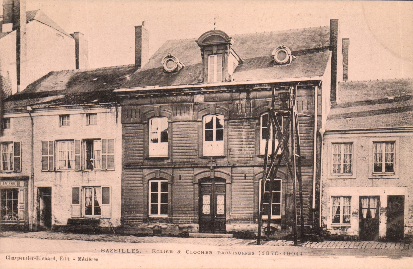 Vintage Postcard Bell Bazeilles provisional Church and bell-tower