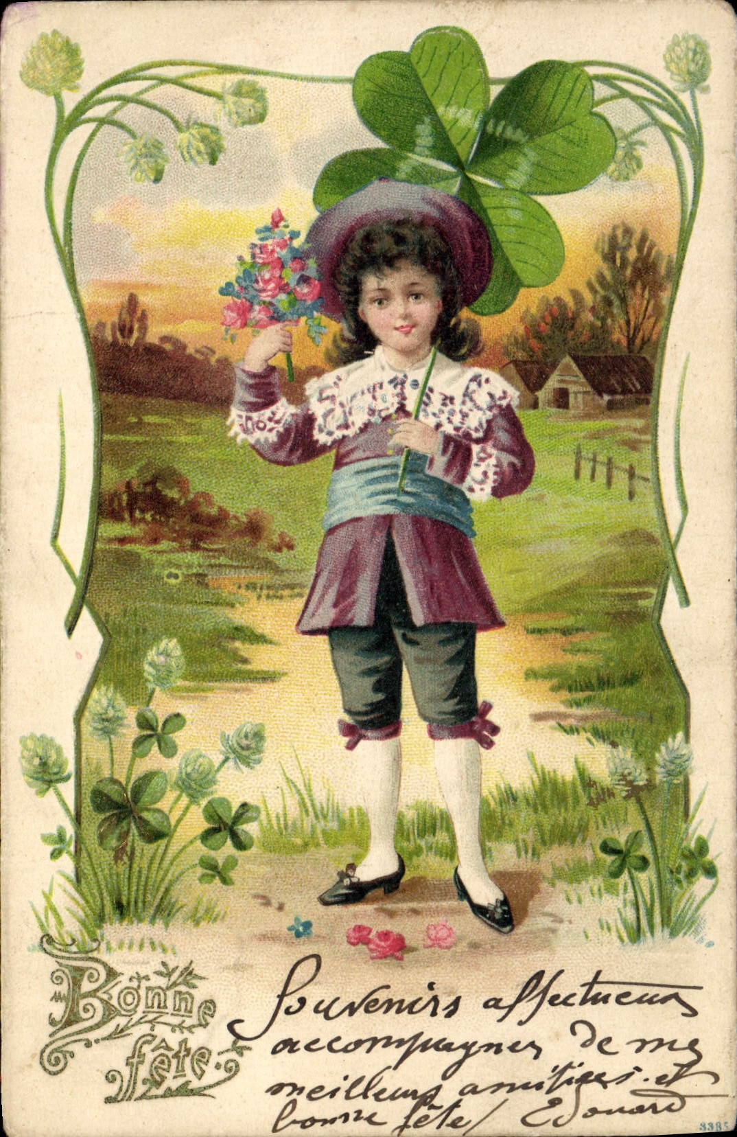 CPA Fantaisie Enfant Trefle