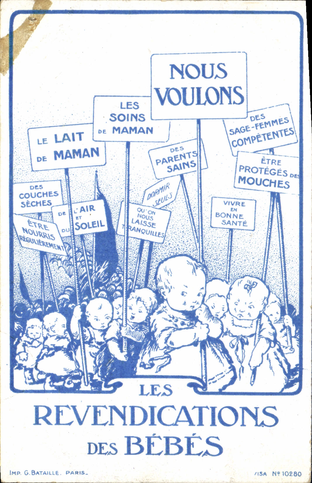 CPA Fantaisie Les revendications des bebes