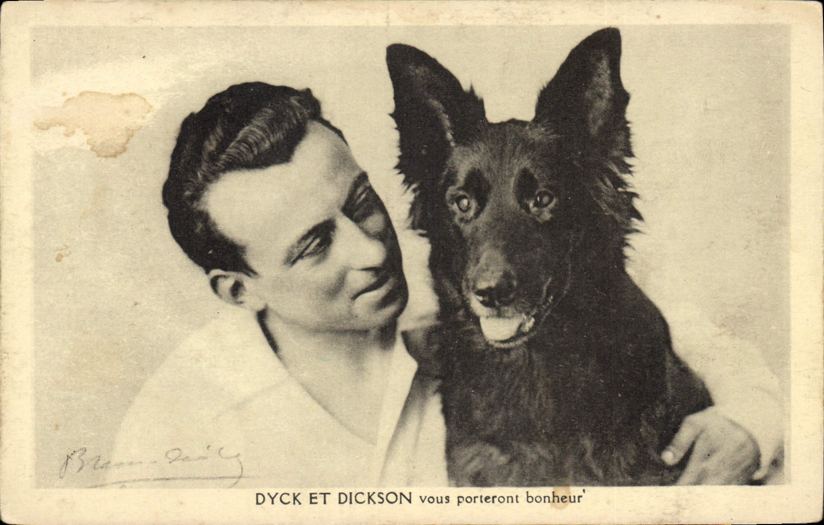 CPA Chien Chiens Dyck et Dickson vous porteront bonheur