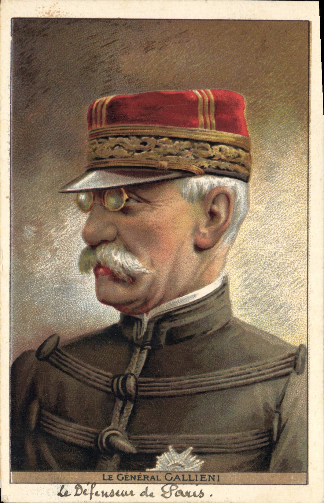 Vintage Postcard General Militaria Gallieni the defender of Paris