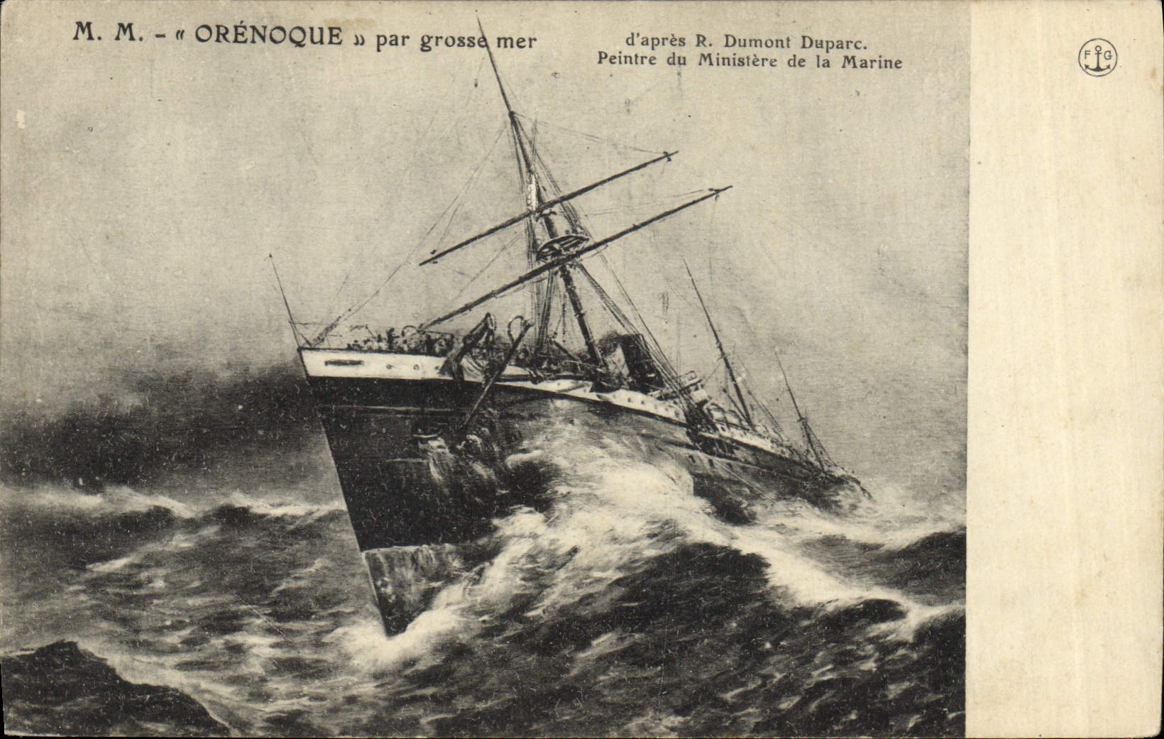 CPA Bateau Paquebot Oceanien par grosse mer