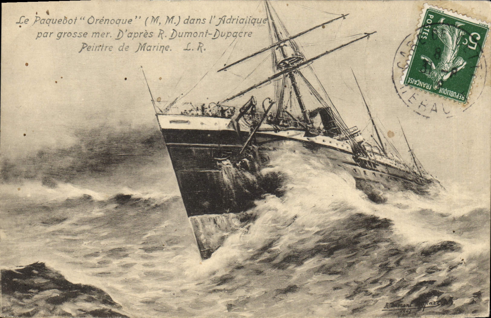 CPA Bateau Paquebot Orenoque par grosse mer dans l'Adriatique