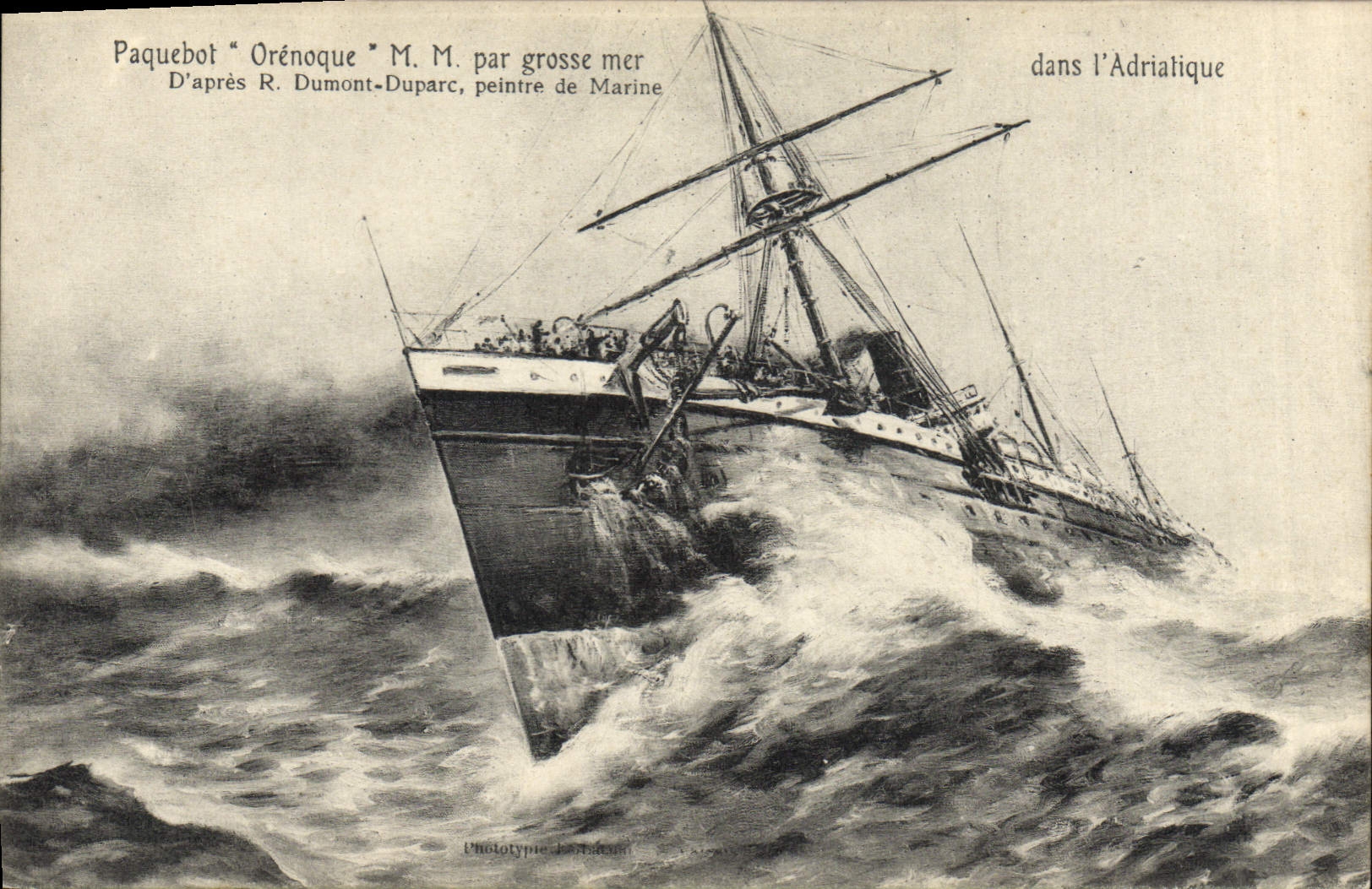 CPA Bateau Paquebot Orenoque par grosse mer dans l'Adriatique
