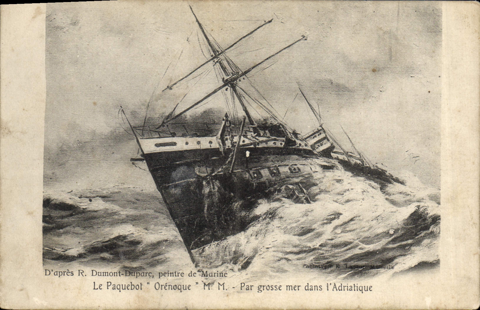 CPA Bateau Paquebot Orenoque par grosse mer dans l'Adriatique