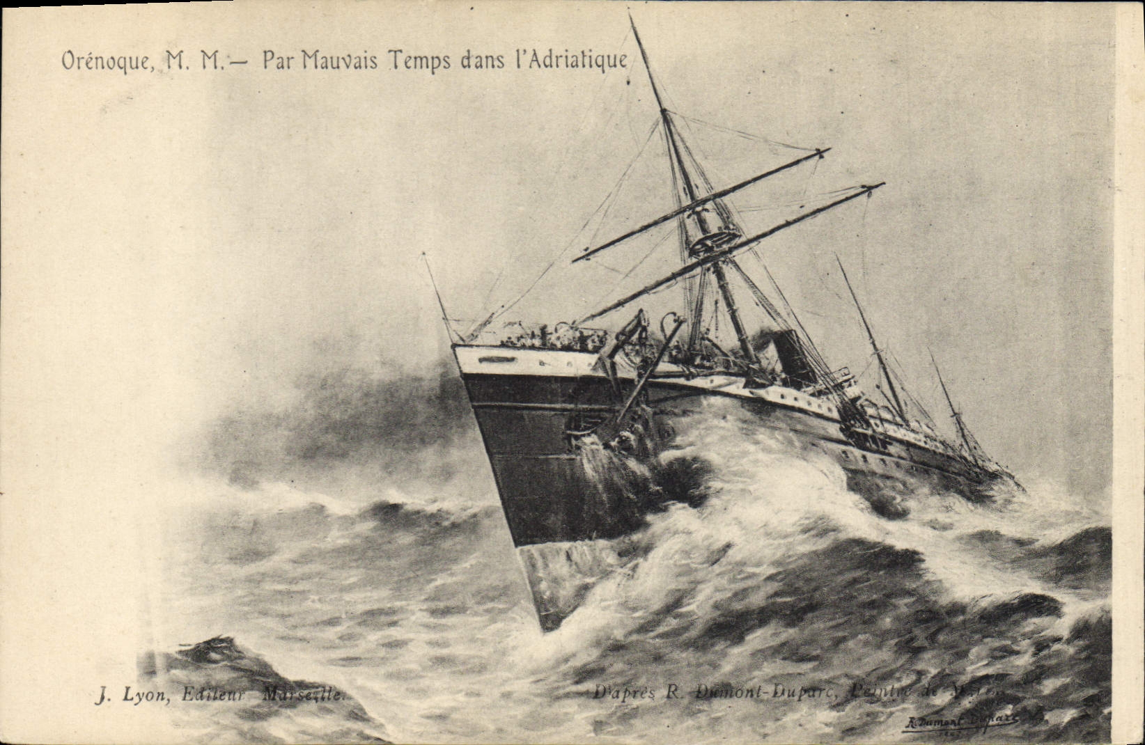 CPA Bateau Paquebot Orenoque par grosse mer dans l'Adriatique