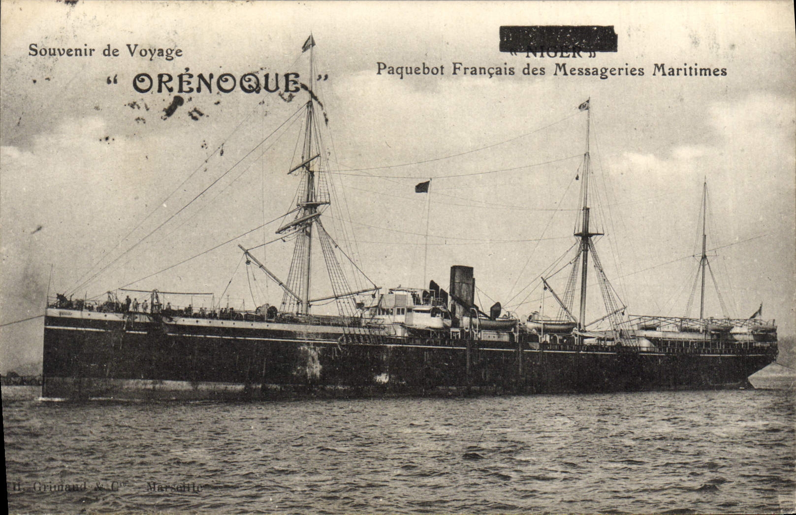 Vintage Postcard Boat French Steamer of the Orenoque Shipping company