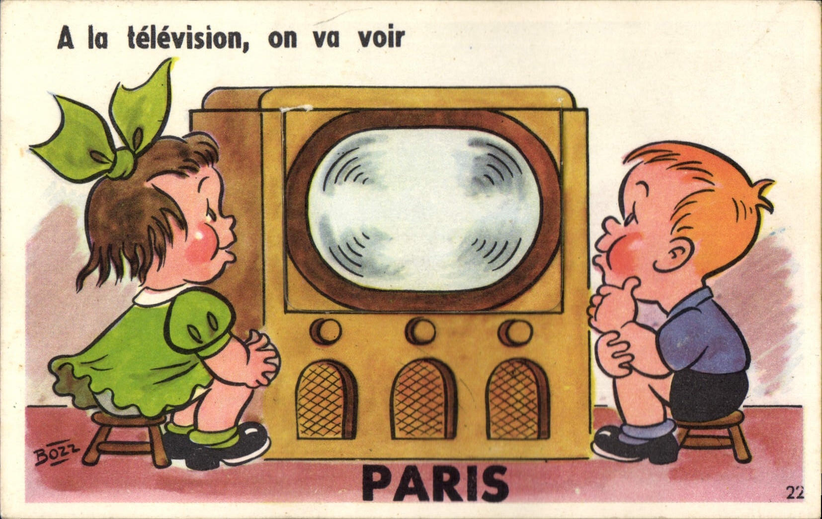 TARJETA SISTEMA De radio Niños París Televisión