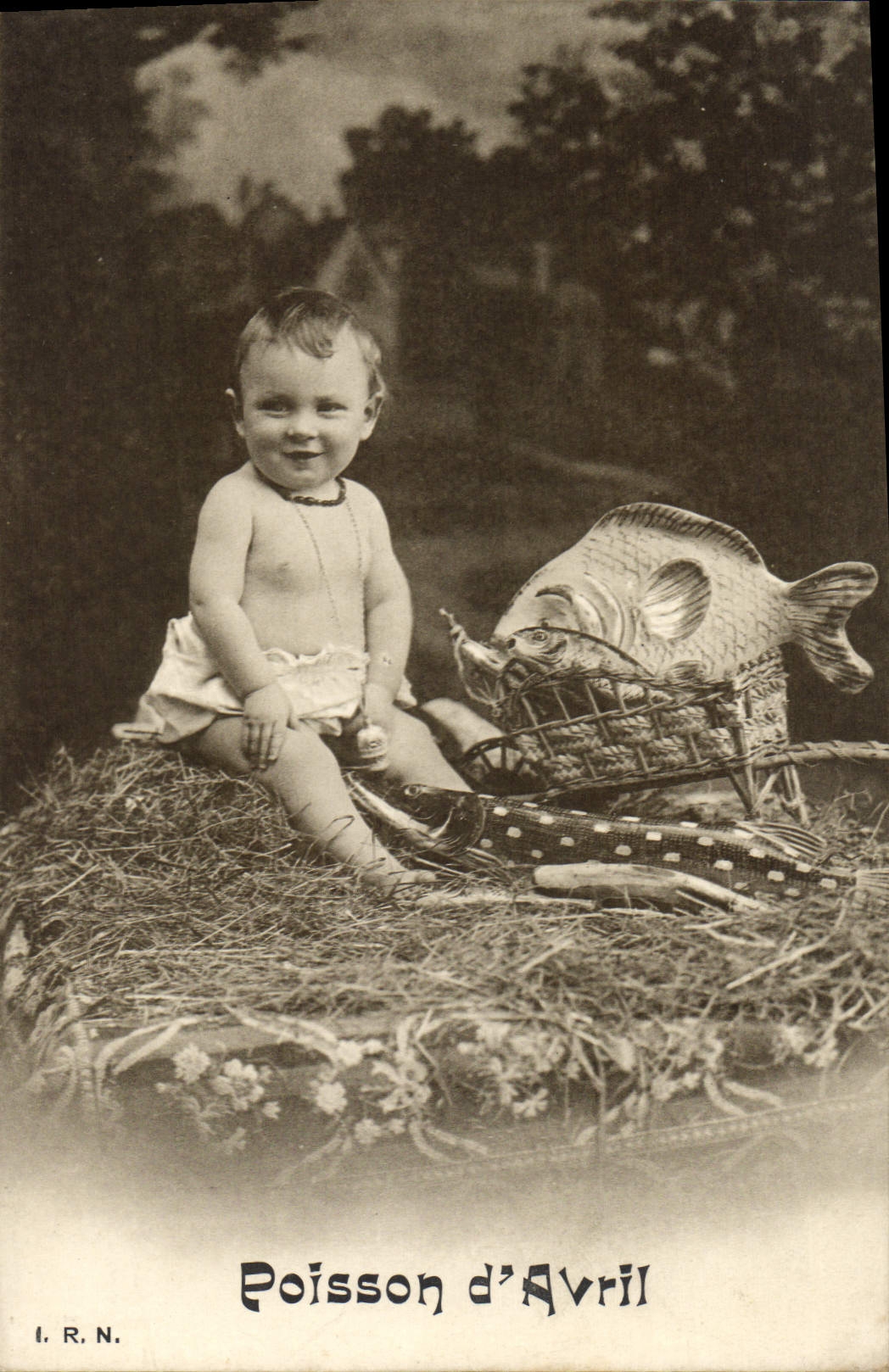 CPA Fantaisie Enfant Poisson d'Avril