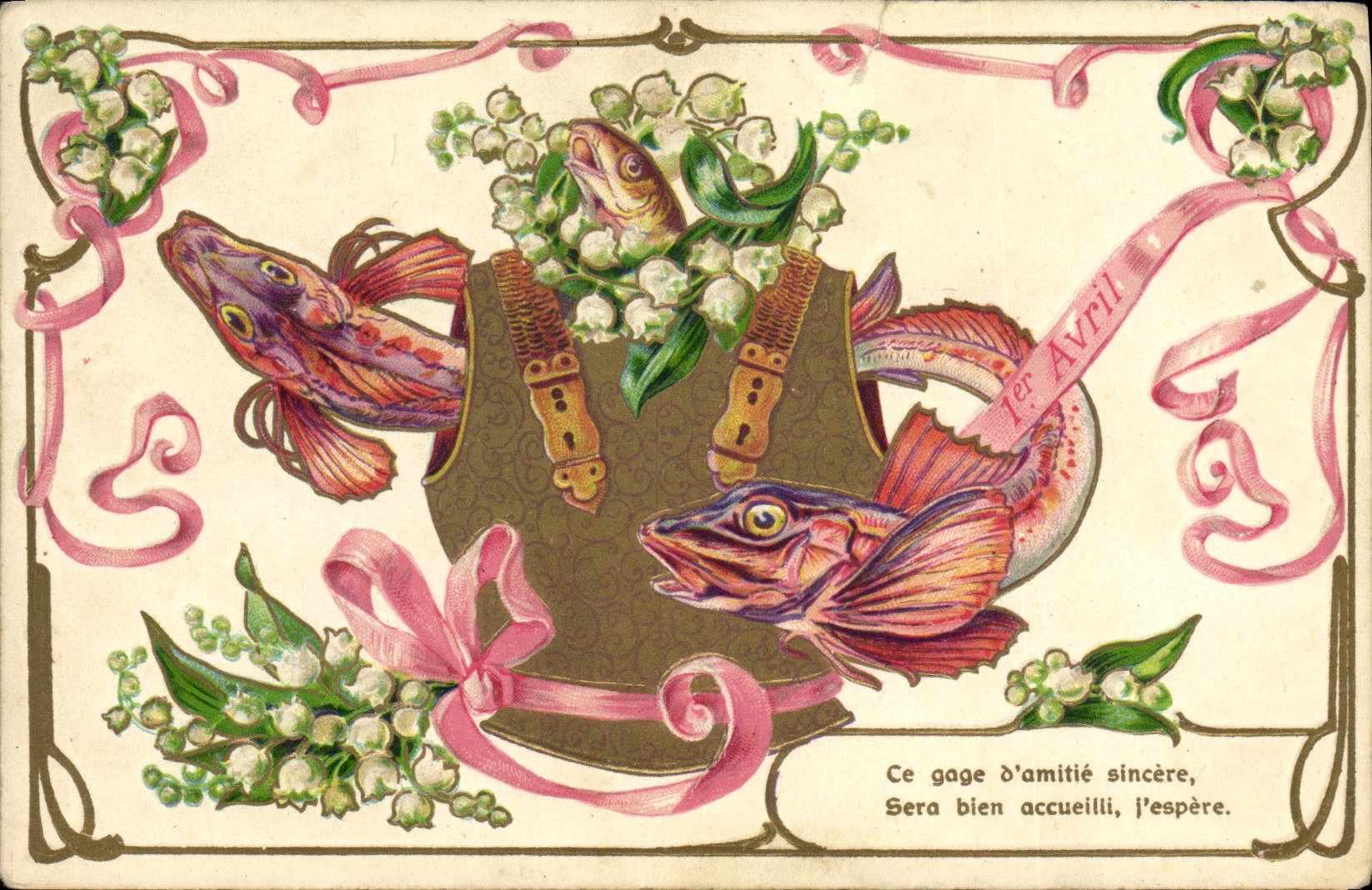 CPA Fantaisie Paques Poisson 