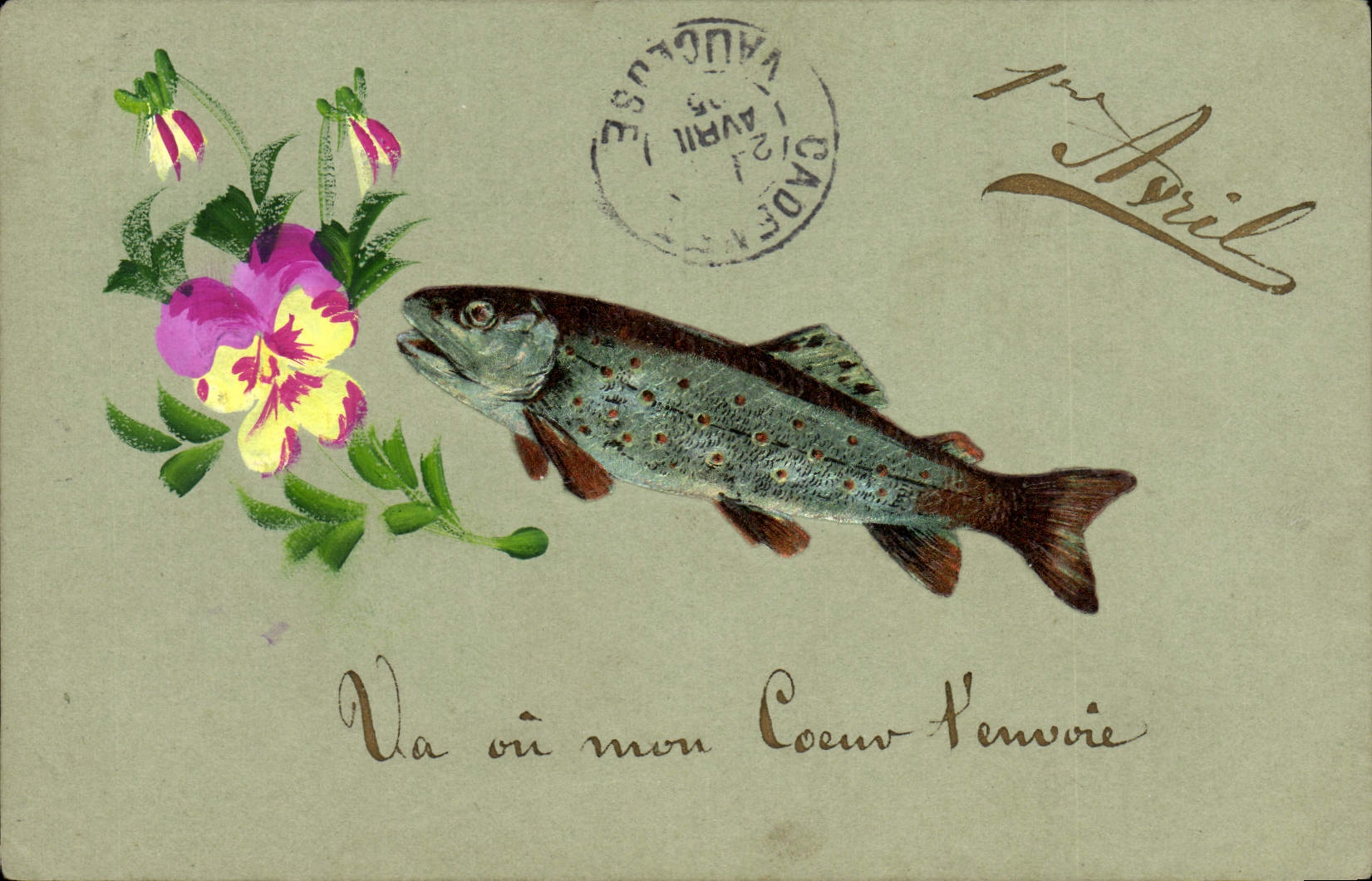 CPA Fantaisie Paques Poisson 1er Avril 