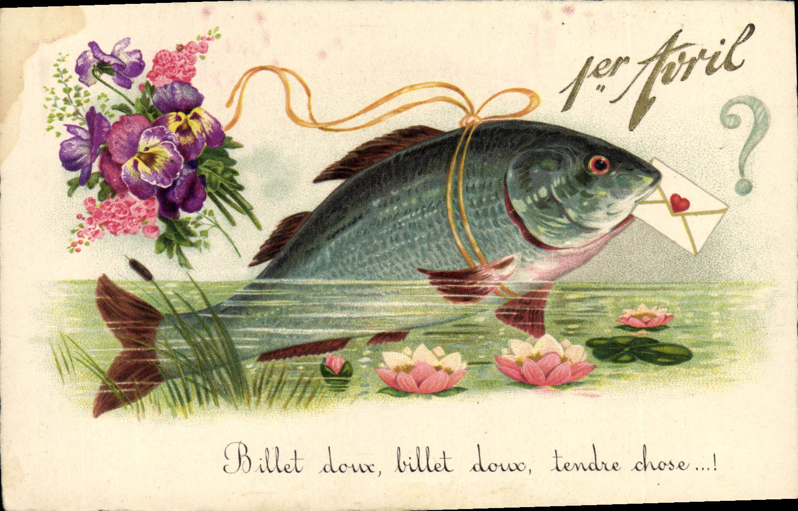 CPA Fantaisie Paques Poisson 1er Avril 