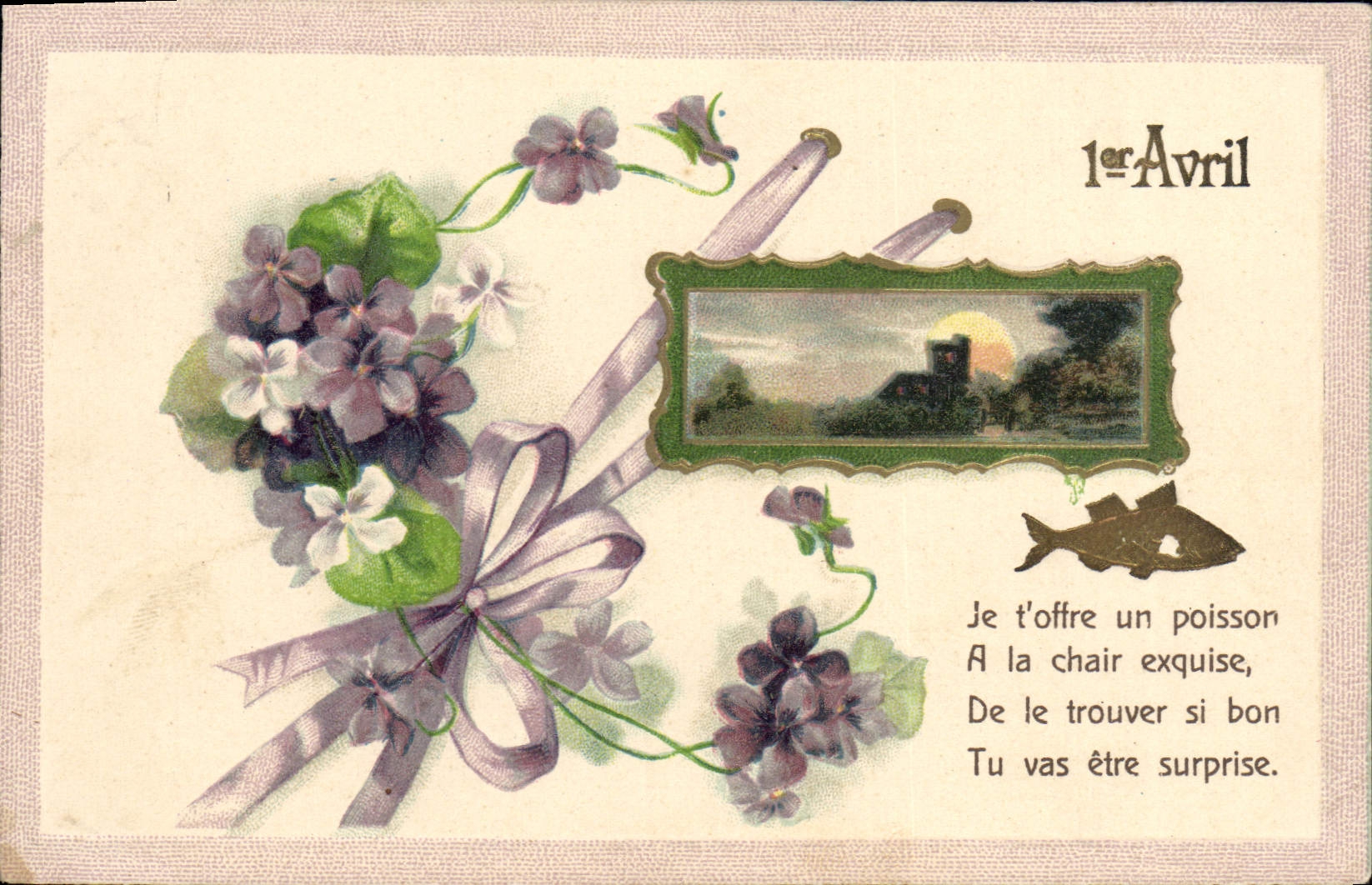 CPA Fantaisie Paques Poisson 1er Avril 