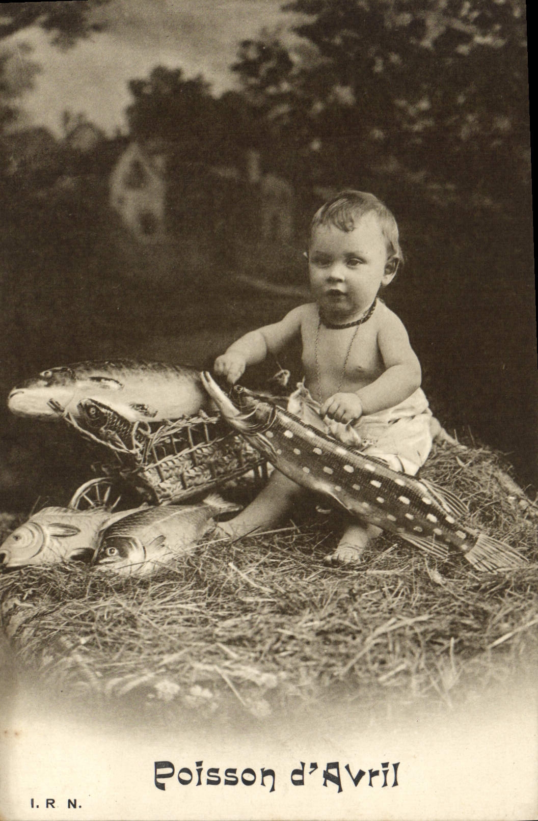 Vintage Postcard Fantasy Easter Poisson of April Child