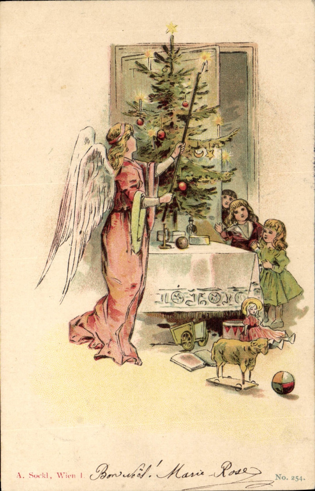 Postal Fantasia Ilustrador Niños Ángel Muñeca