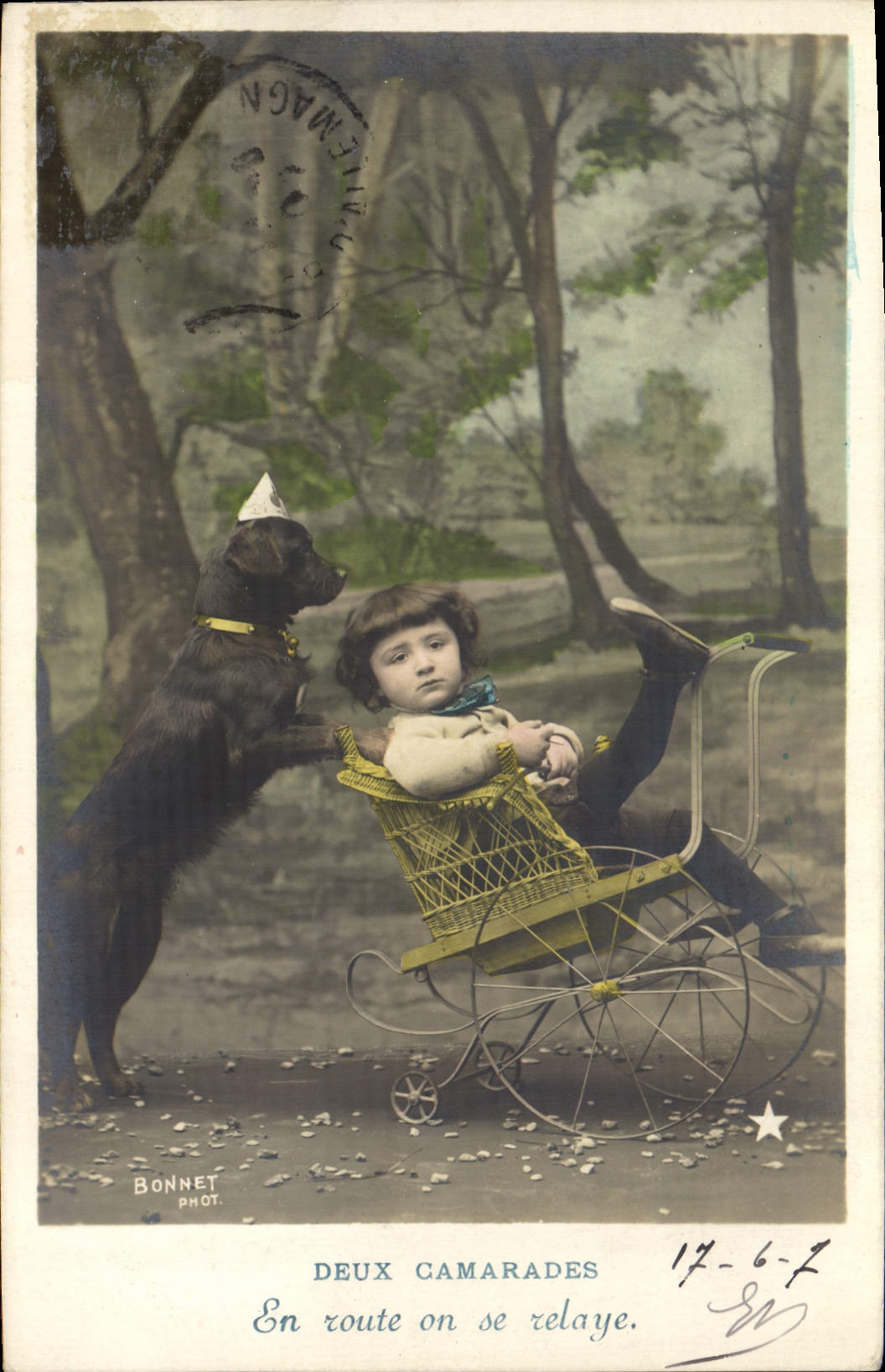 CPA Chien Chiens Enfant 