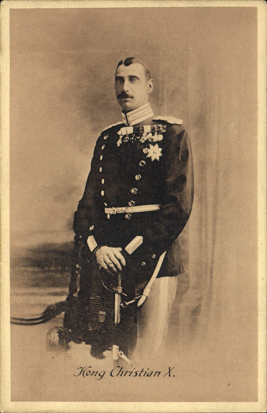 Vintage Postcard Militaria Christian X
