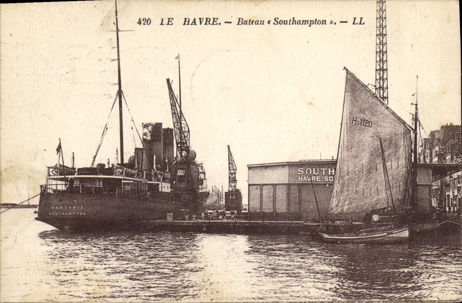 Vintage Postcard Boat Steamer Le Havre Southampton Boat