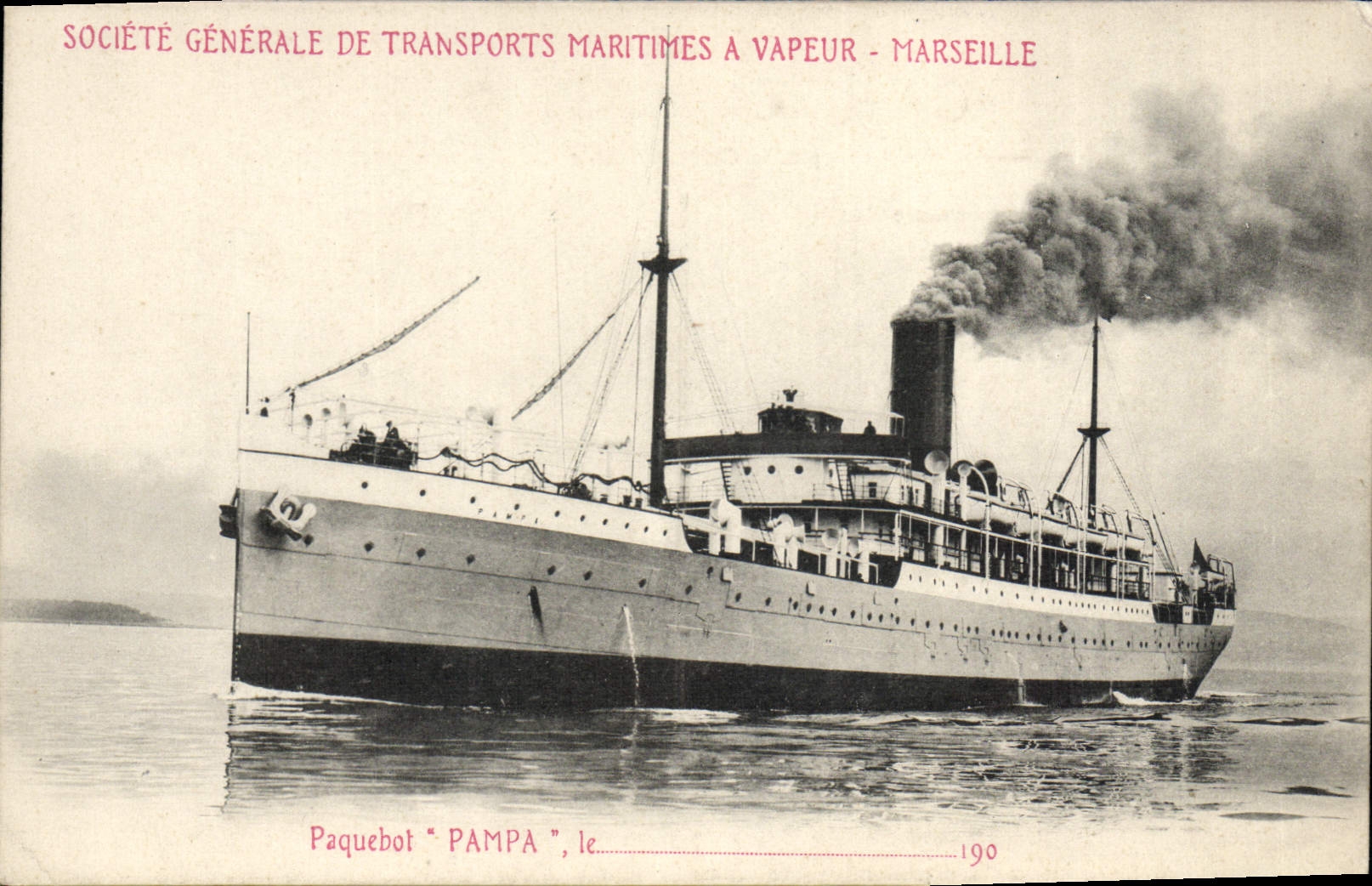 Vintage Postcard Boat Steamer Pampa
