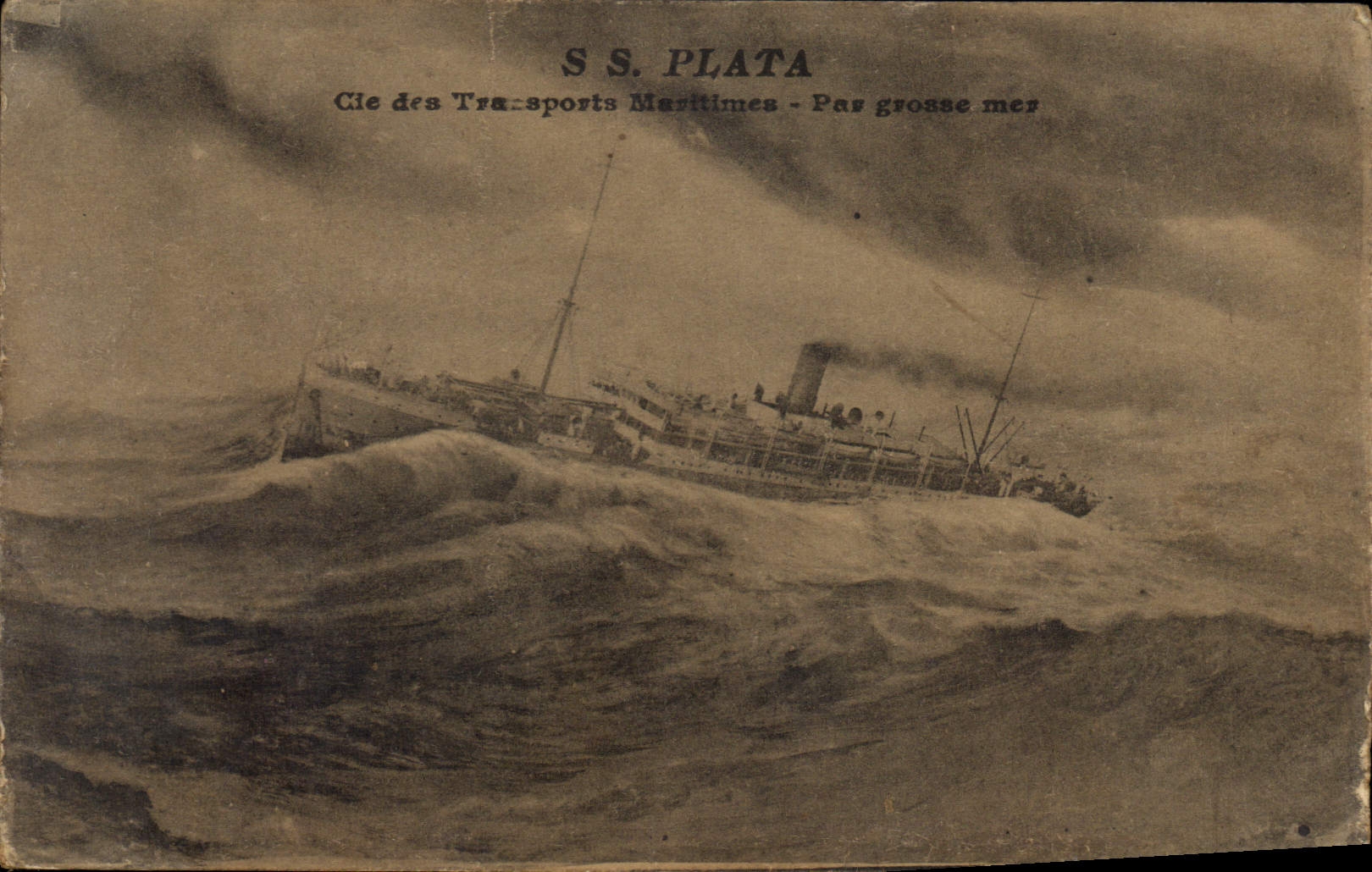 CPA Bateau Paquebot SS Plata Cie des Transports maritimes