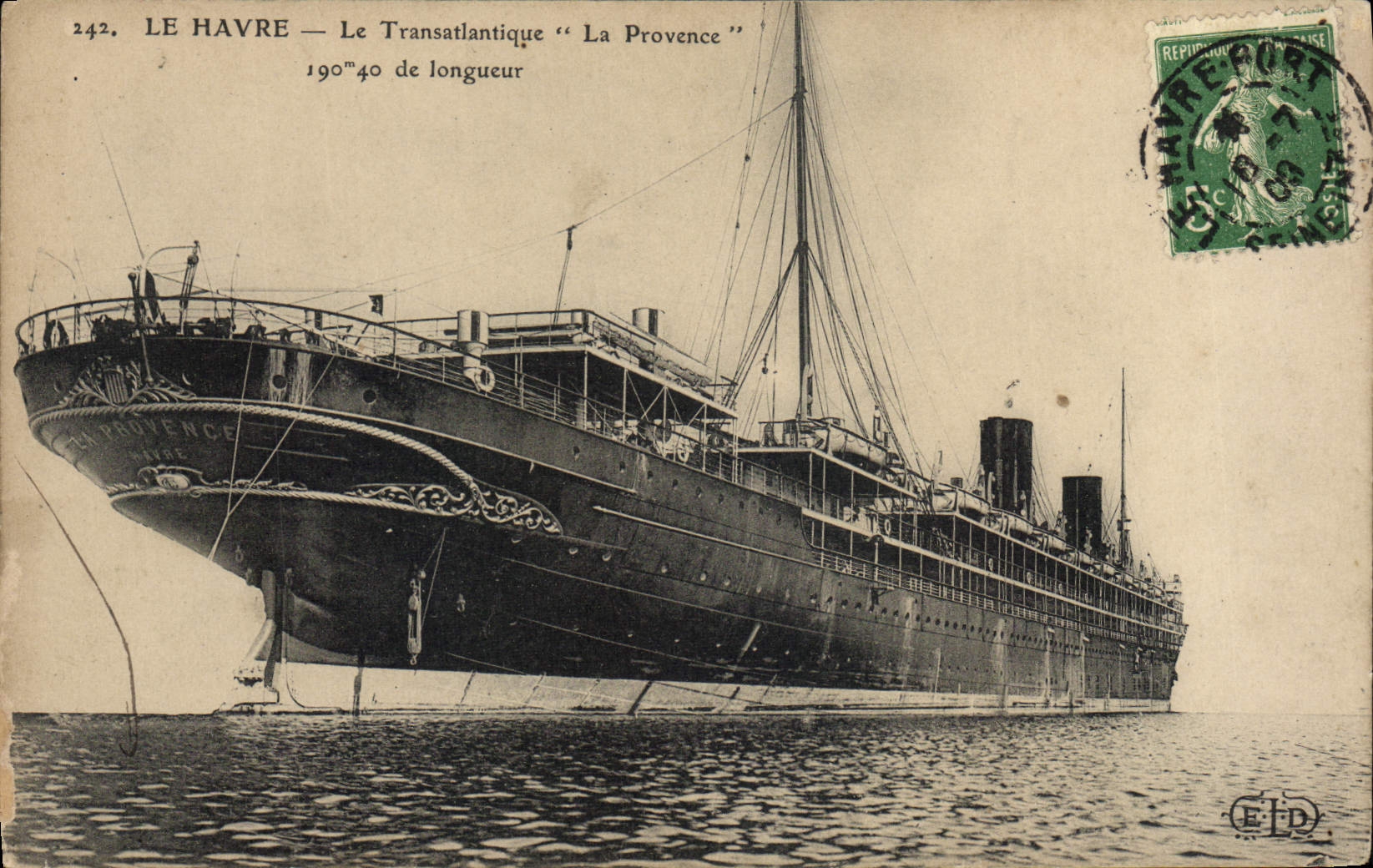 CPA Bateau Paquebot Le Havre Le Transatlantique La Provence