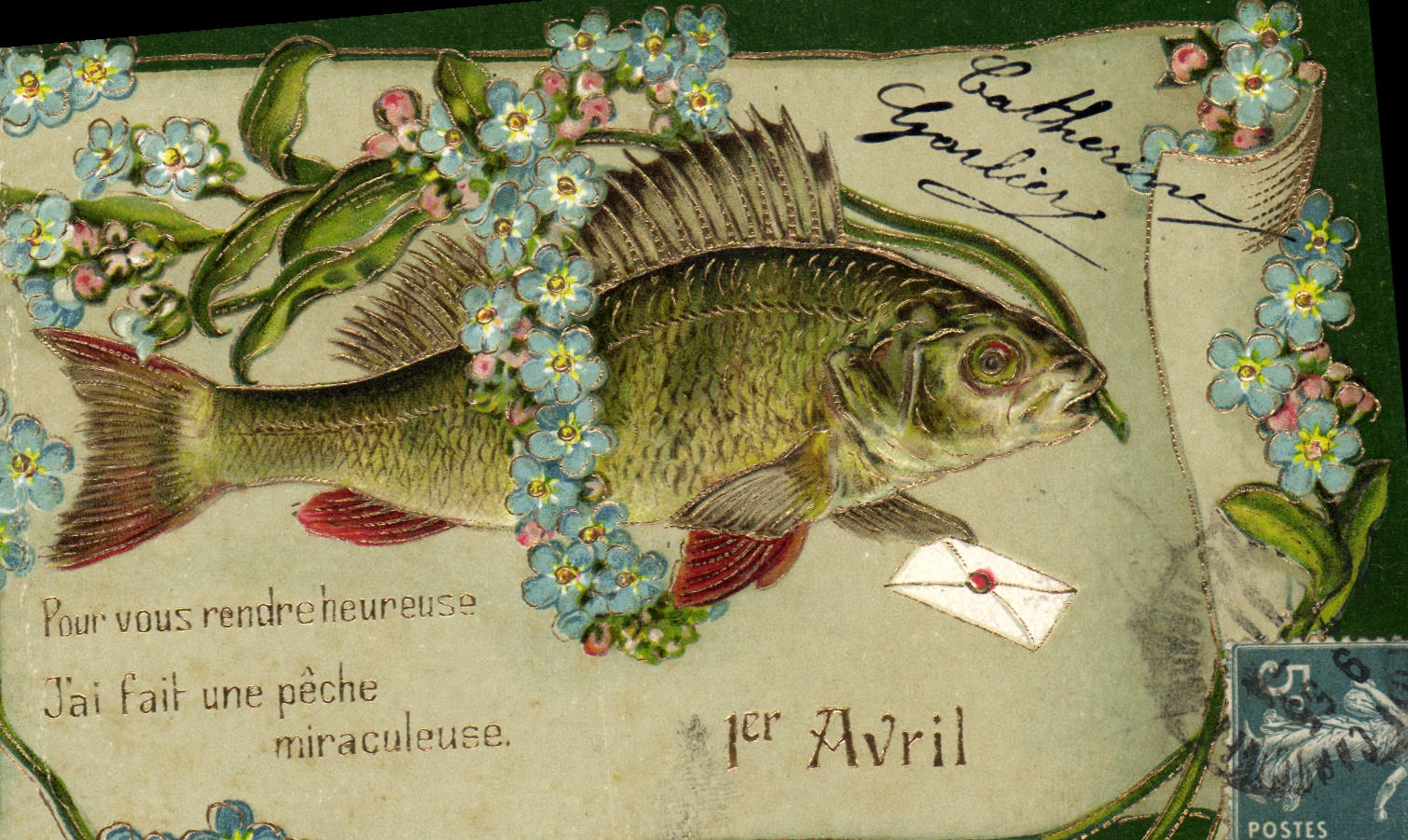 CPA Fantaisie Paques Poisson 
