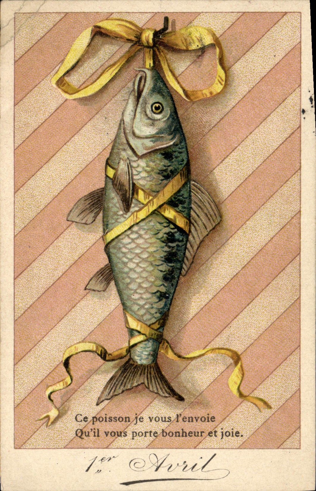 CPA Fantaisie Paques Poisson 1er Avril