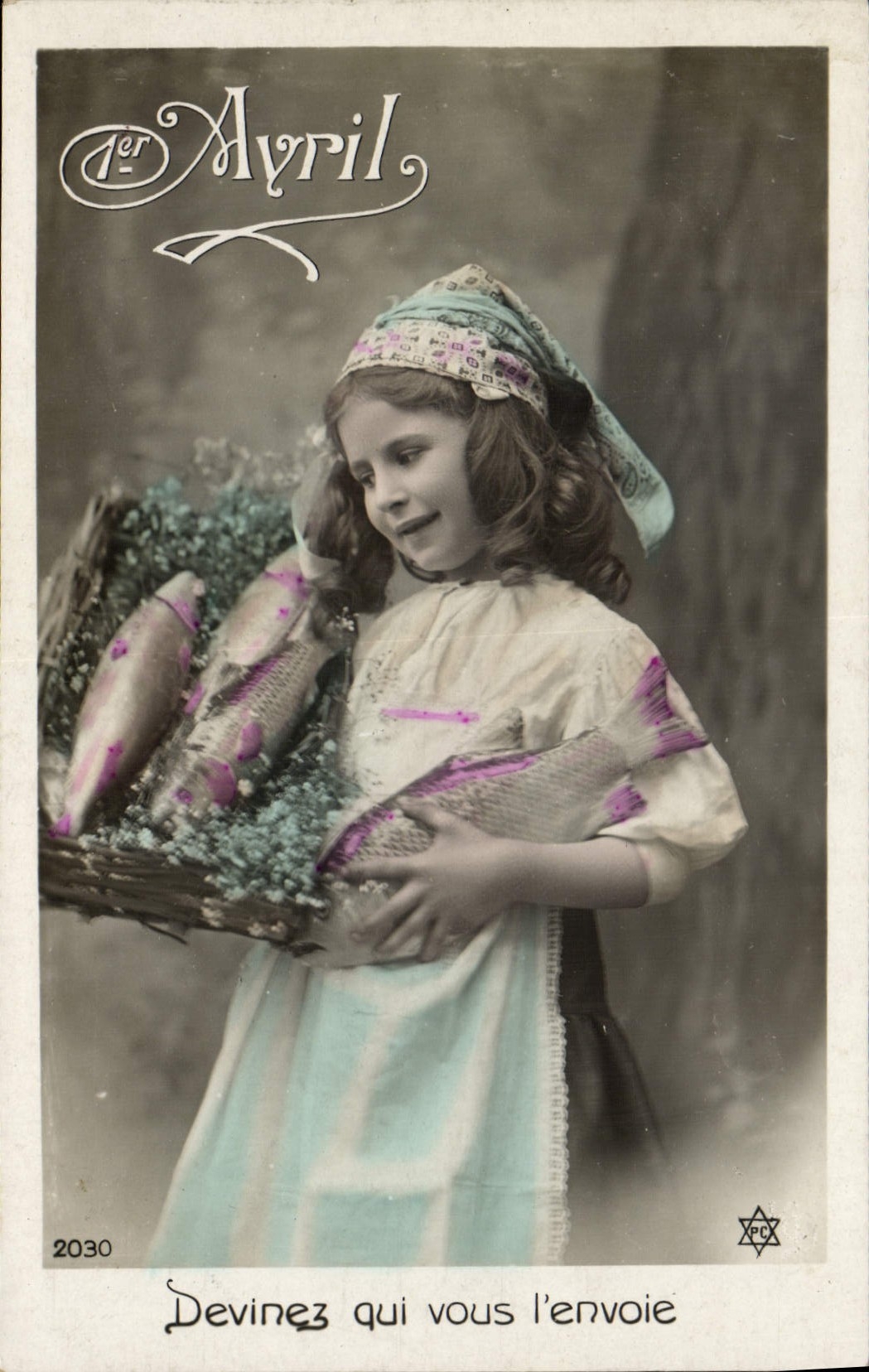 CPA Fantaisie Paques Poisson Enfant 1er Avril