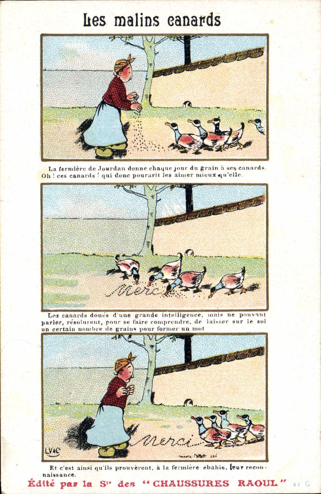 Vintage Postcard Fantasy Illustrator the malignant ducks Shoes Raoul