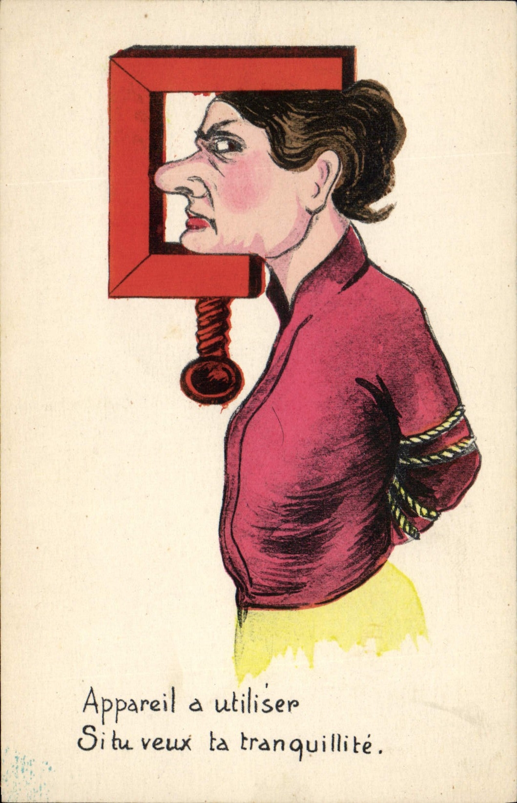 Vintage Postcard Fantaisie Illustrator Apparatus has to use if you want peace