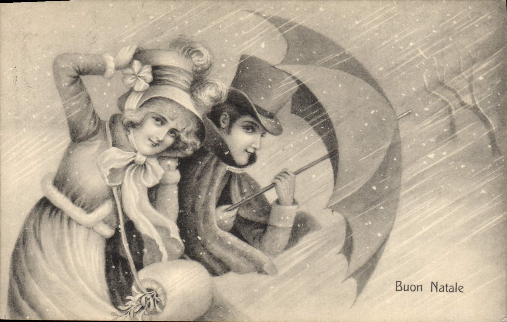 Vintage Postcard Fantasy Illustrator native Buon Woman