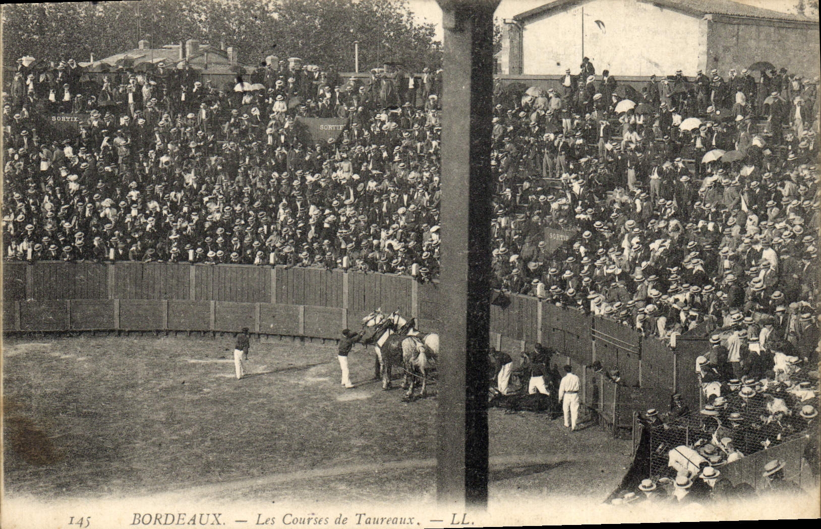 Postal Corrida Toro Arenas de Beziers las corridas de toros